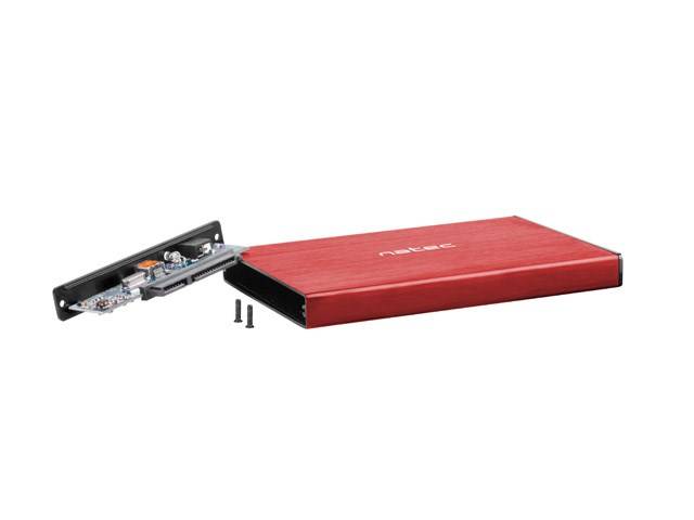 NATEC HDD-BEHUIZING RHINO GO (USB 3.0, 2,5", ROOD)-3