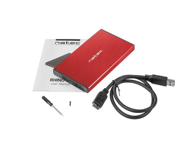 NATEC HDD-BEHUIZING RHINO GO (USB 3.0, 2,5", ROOD)-4