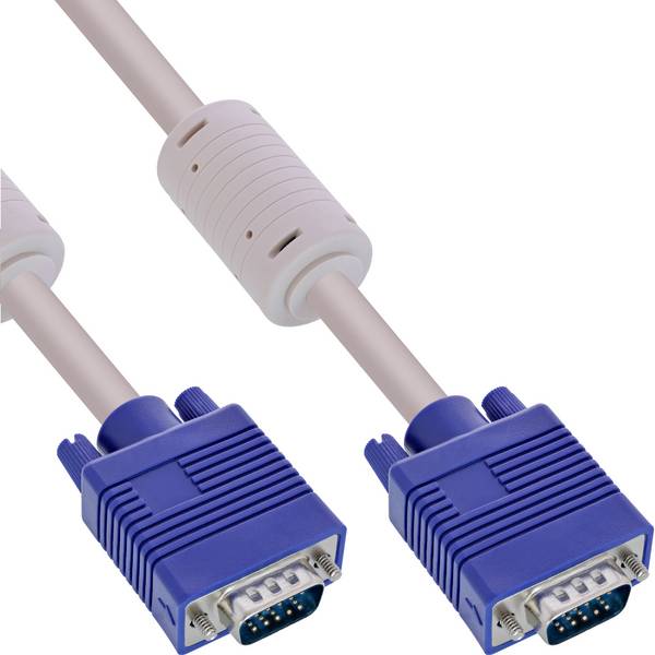 InLine® S-VGA kabel, 15-pins HD male / male, grijs, 1,5m