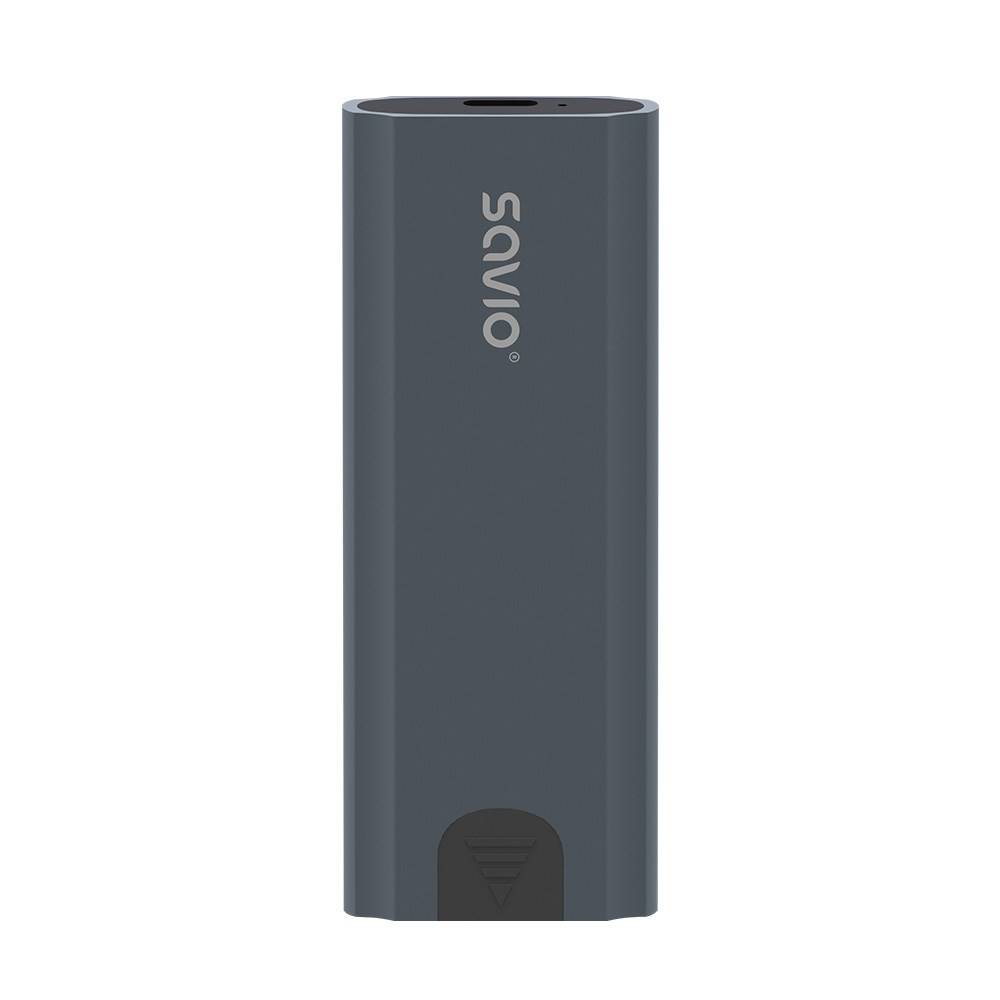 Savio M.2 SSD NVMe externe schijfbehuizing, USB-C 3.1, AK-67, grijs-0
