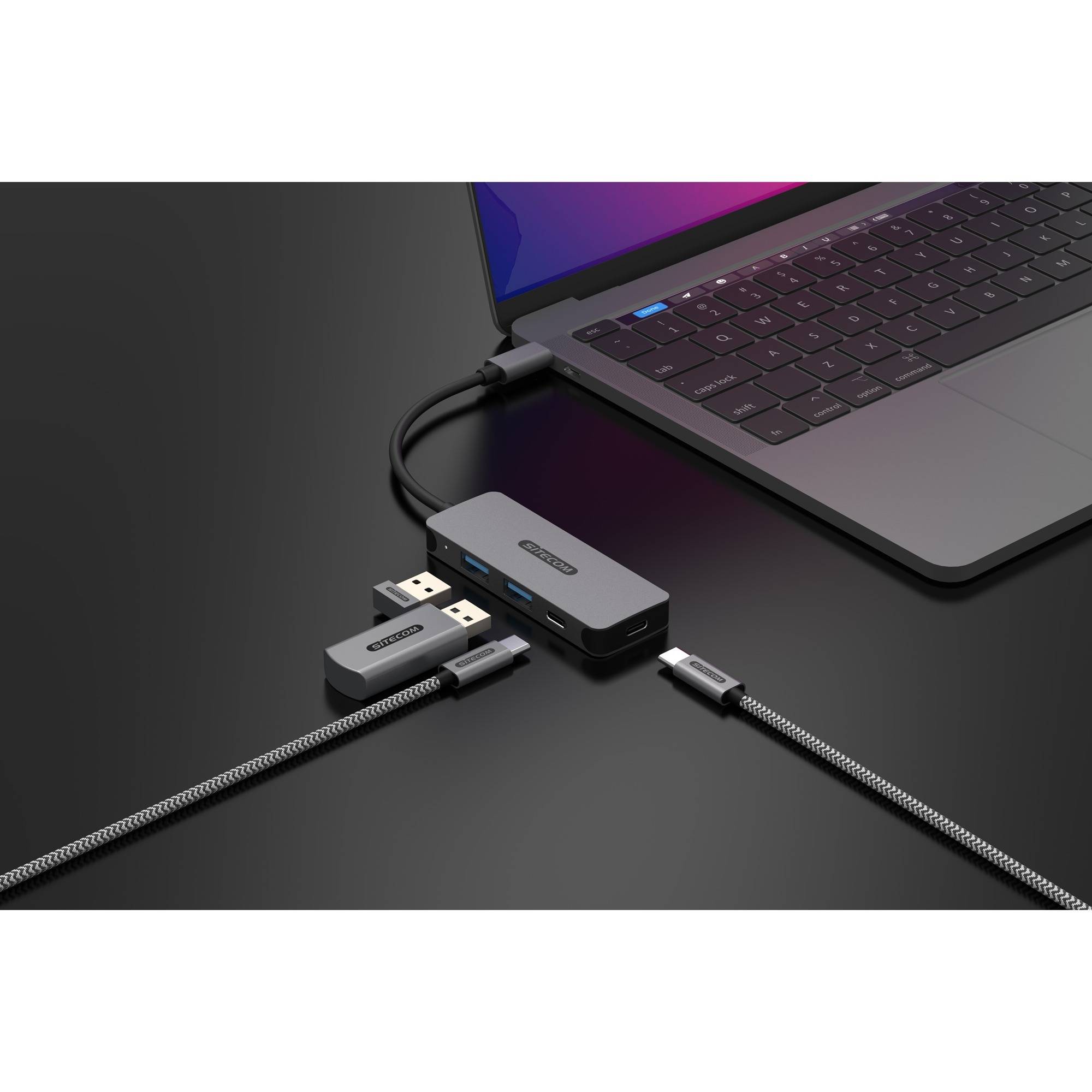 Sitecom USB-C naar 2x USB-A + 2x USB-C Hub USB-hub-2