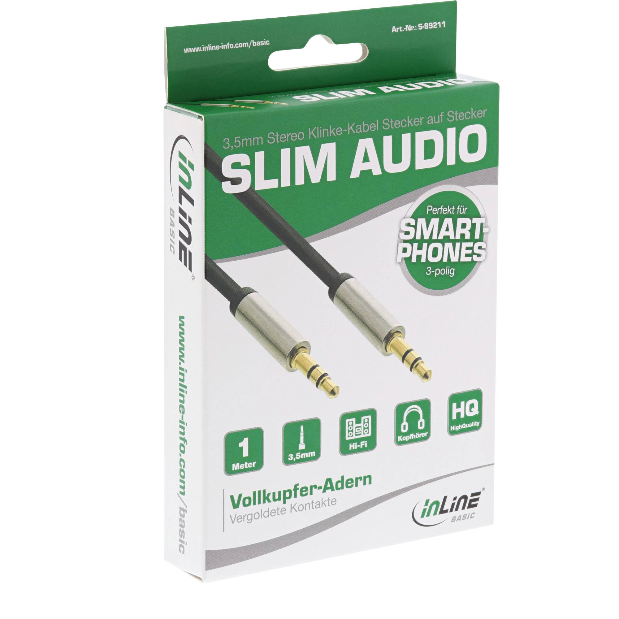 Premium 3,5mm Jack stereo audio slim kabel - 1 meter-0