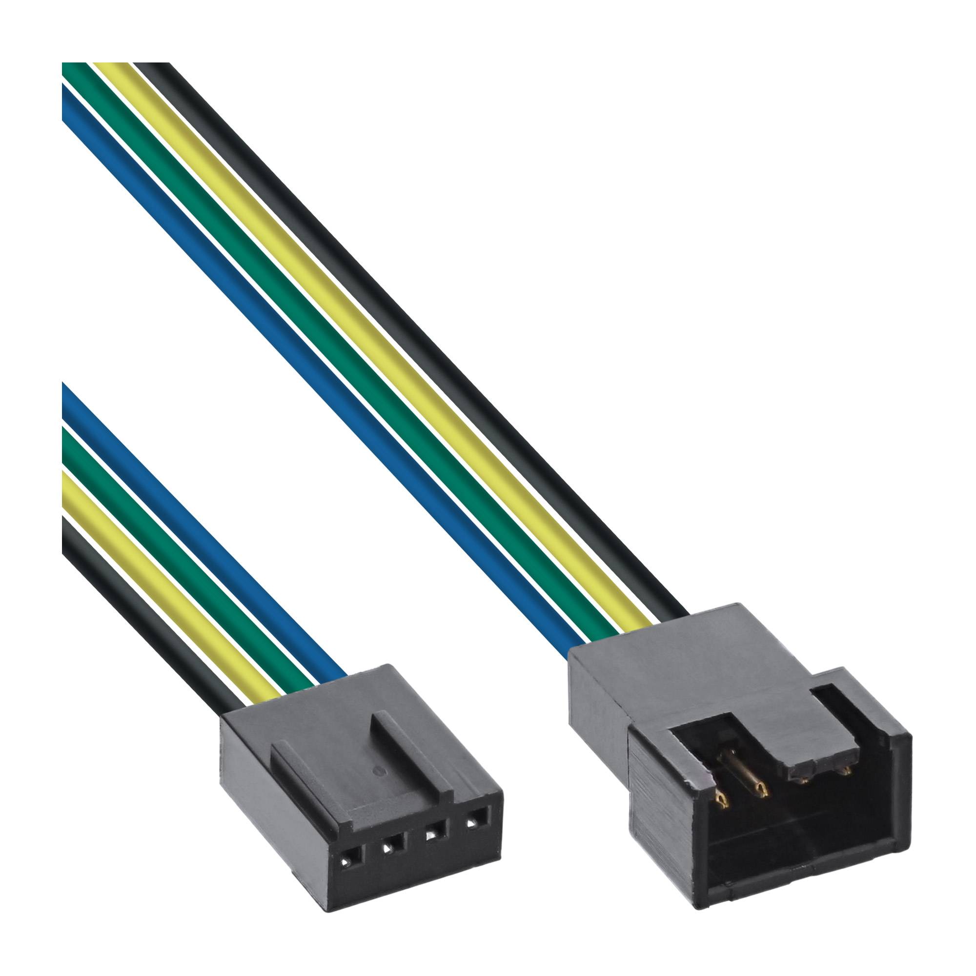 Ventilatorkabel verlenging PWM - 4-pins Molex stekker - stopcontact - 0,70m-0
