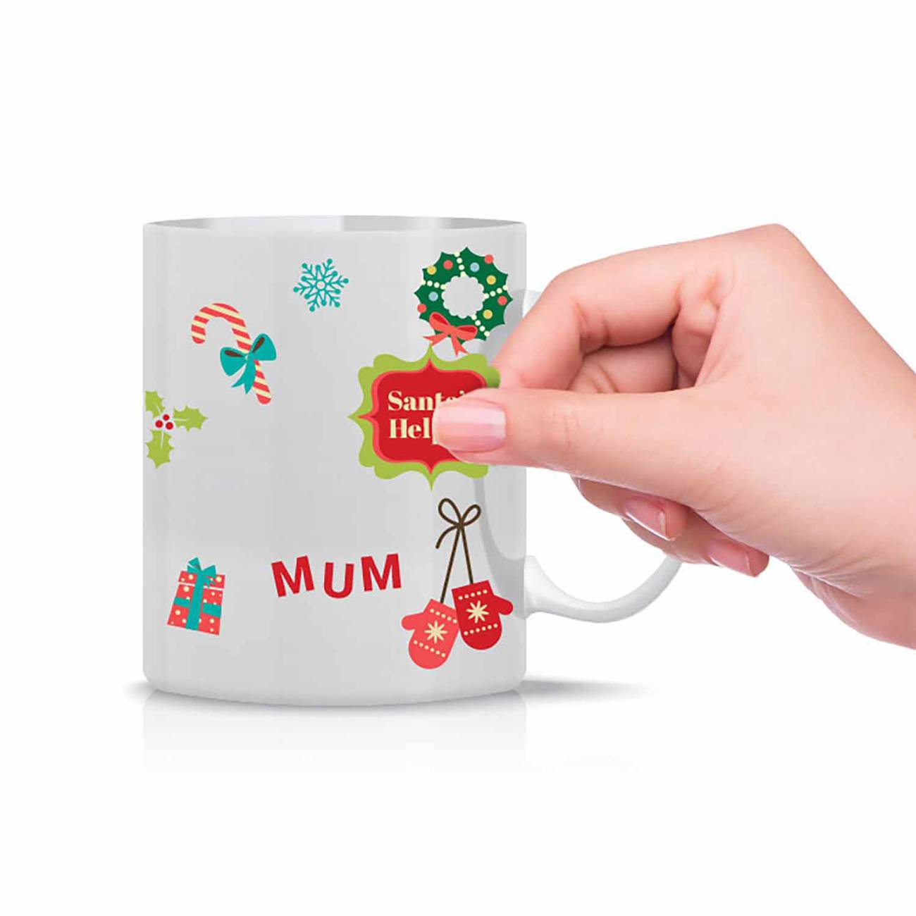 Symboolafbeelding voor Duim omhoog! "Maak een kerstmok" Stick 350ml wit