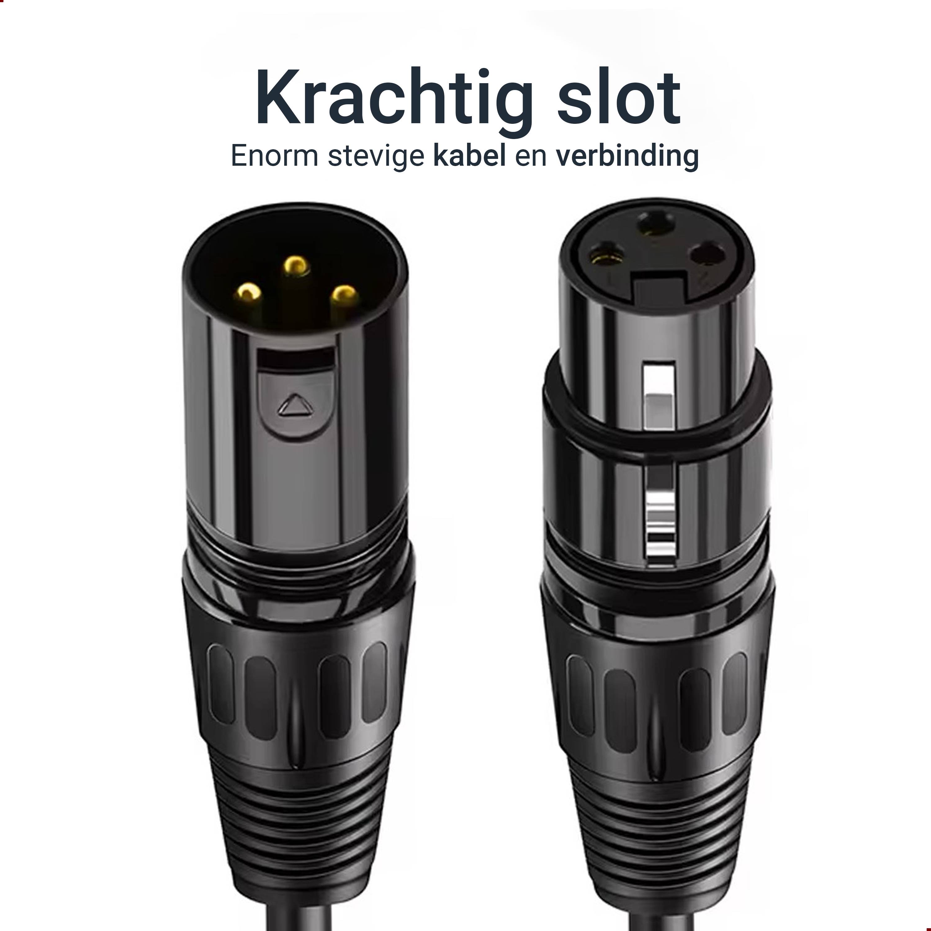 Qost - XLR kabel - 3Pin XLR - Microfoon Kabel - 5 Meter - Zwart - Mannelijk naar Vrouwelijk-1