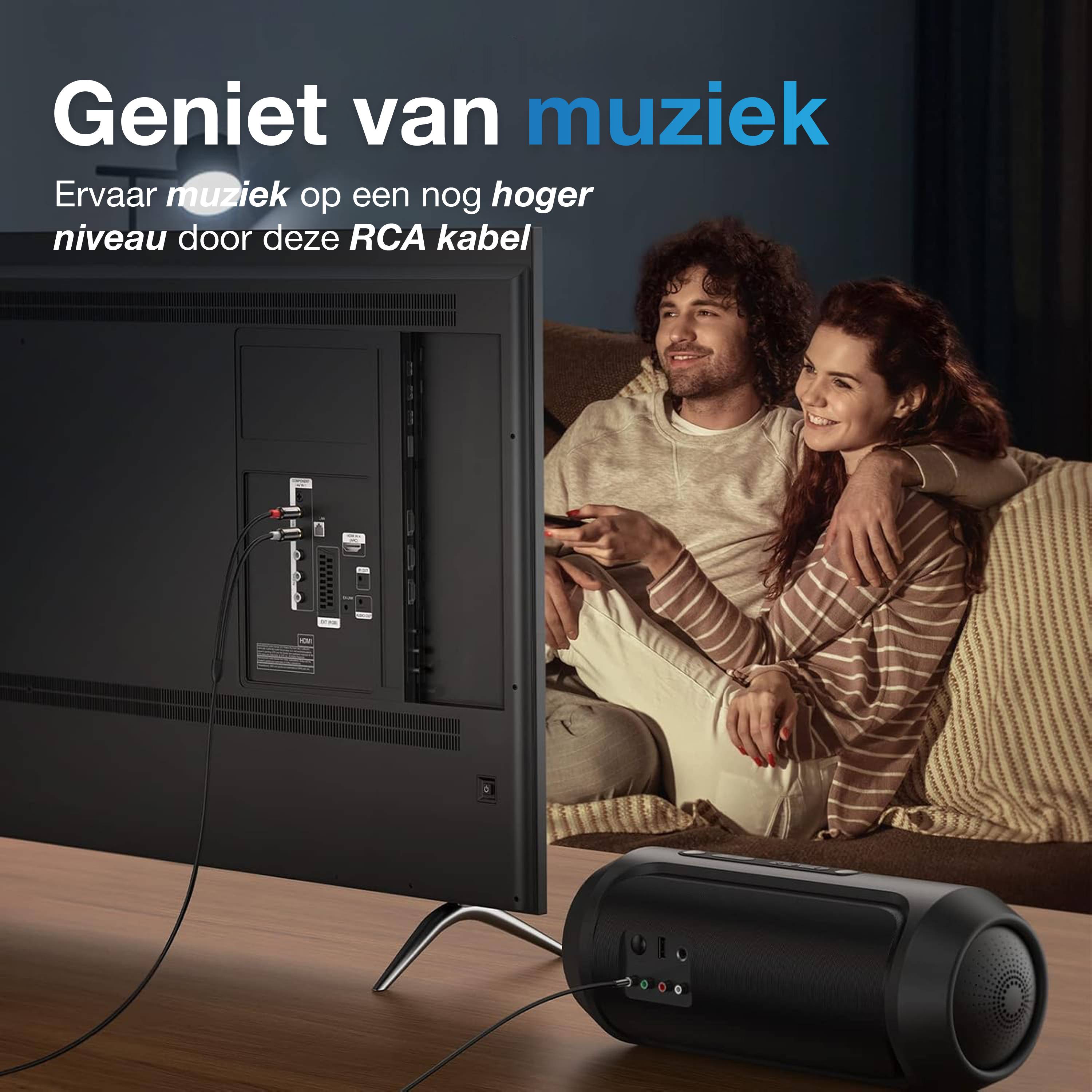 Qost - Aux naar RCA kabel - 3 meter - 3.5mm Jack naar 2 RCA Stereo - Audio Cable - Jack 3.5mm naar 2 Tulp Plug-2