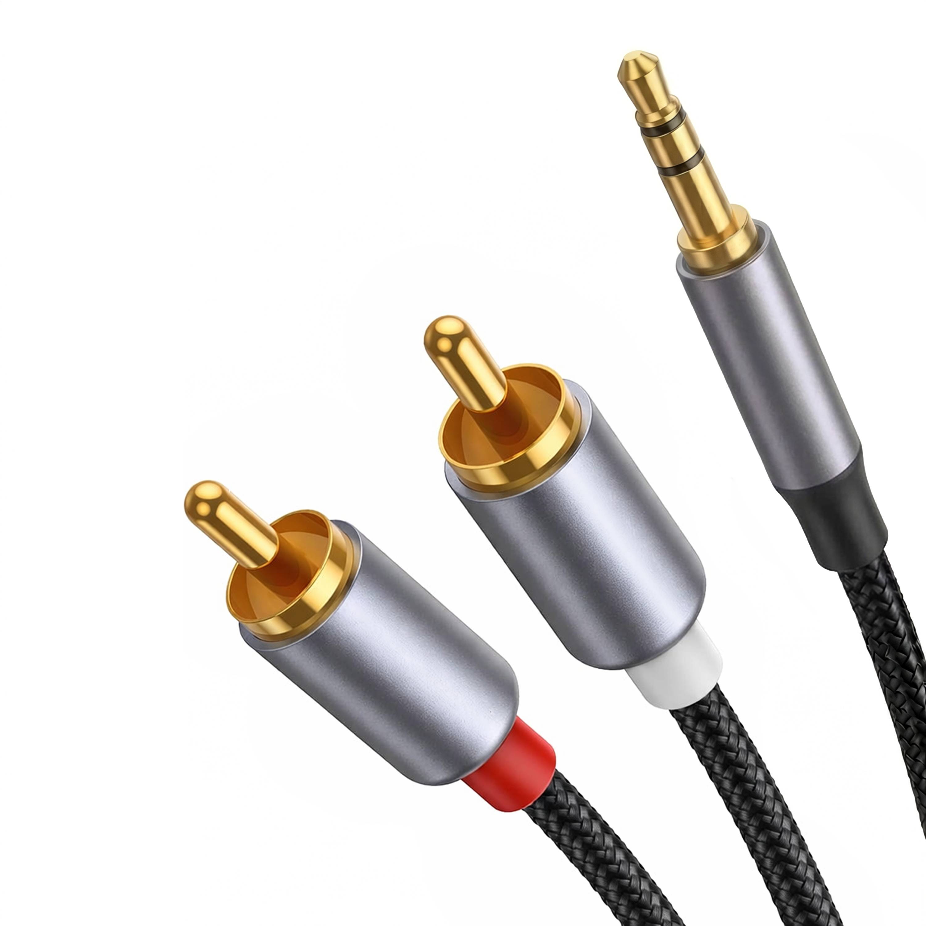 Qost - Aux naar RCA kabel - 3 meter - 3.5mm Jack naar 2 RCA Stereo - Audio Cable - Jack 3.5mm naar 2 Tulp Plug-0
