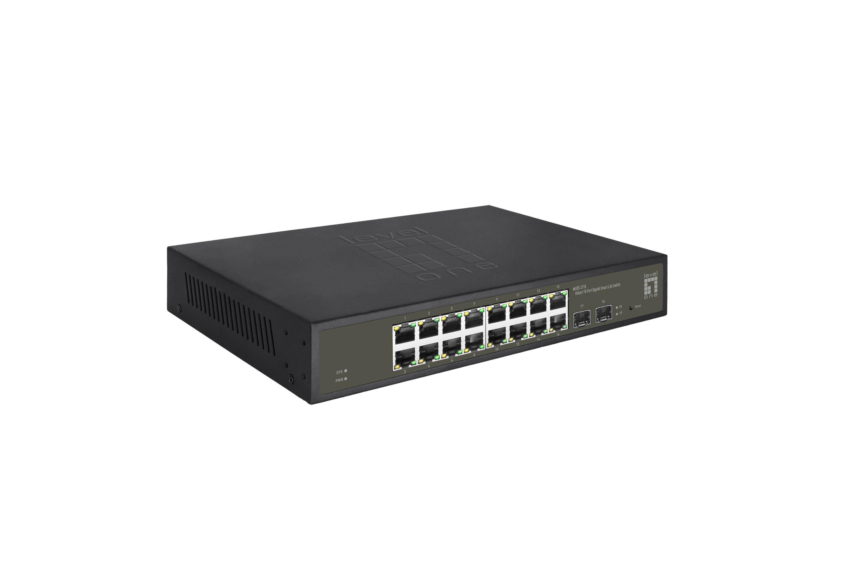 LevelOne-schakelaar 16x GE GES-2118 2xGSFP 19" Hilbert-3