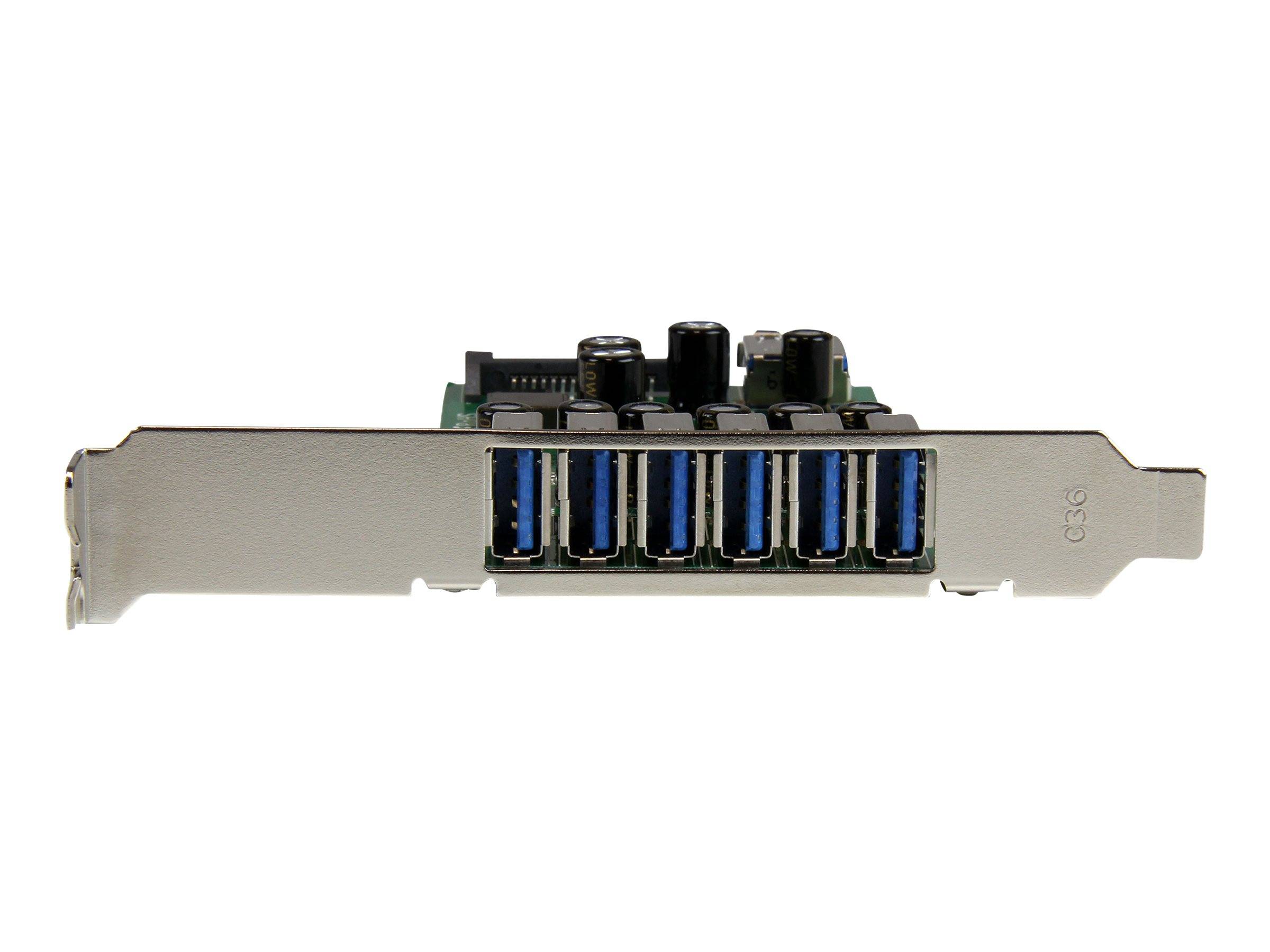 StarTech.com 7-poorts PCI Express USB 3.0-kaart - Standaard & Laag profiel - SATA-voeding - UASP-ondersteuning - 1 inter-3