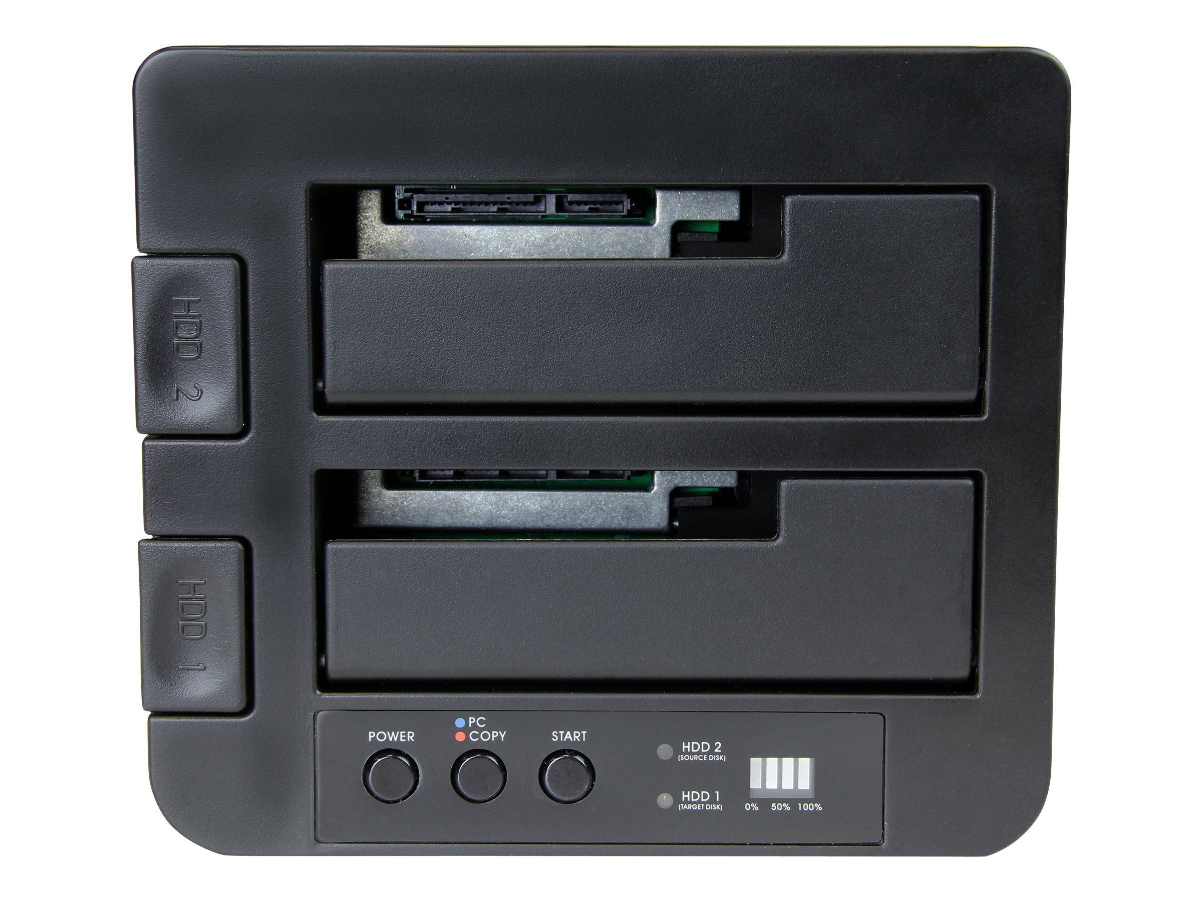 StarTech.com Standalone Hard Drive Duplicator, Externe Dual Bay HDD/SSD Cloner/Copier, USB 3.1 (10Gbps) naar SATA III HD-1