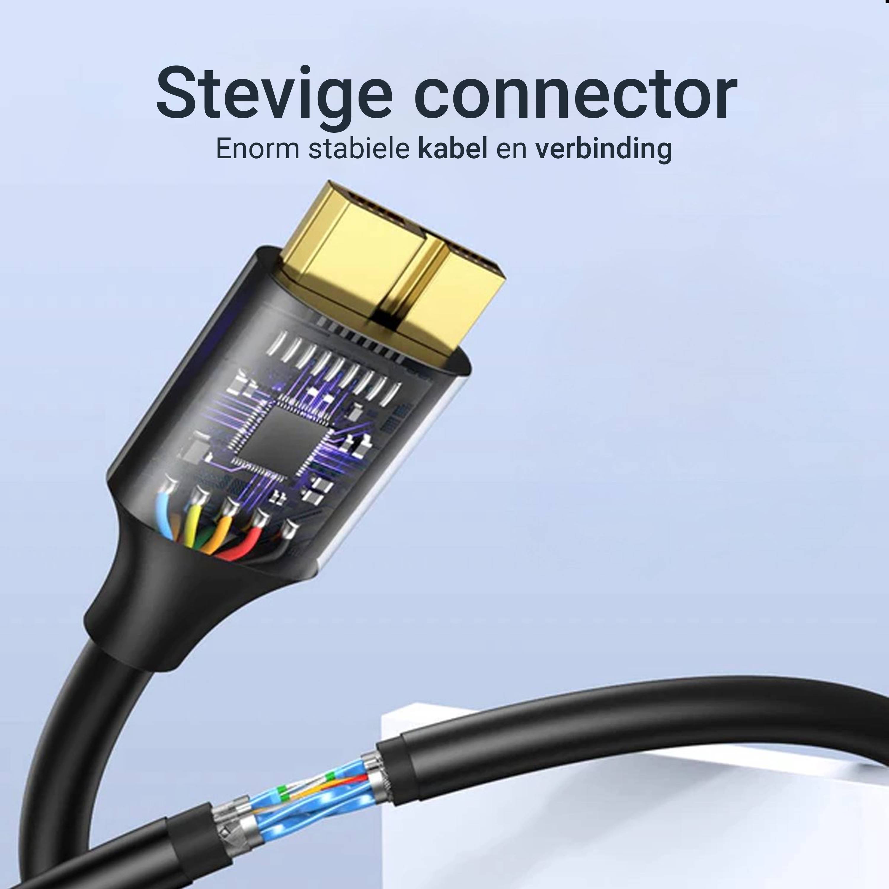 Qost - USB-A 3.0 naar Micro USB-B - 5Gbit/s - USB HDD kabel - Zwart - 3 meter - Data Transfer-4