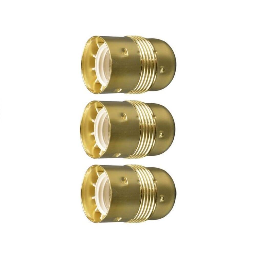 Lamphouder - Glad - E27 - Messing - Per 3 stuks-1