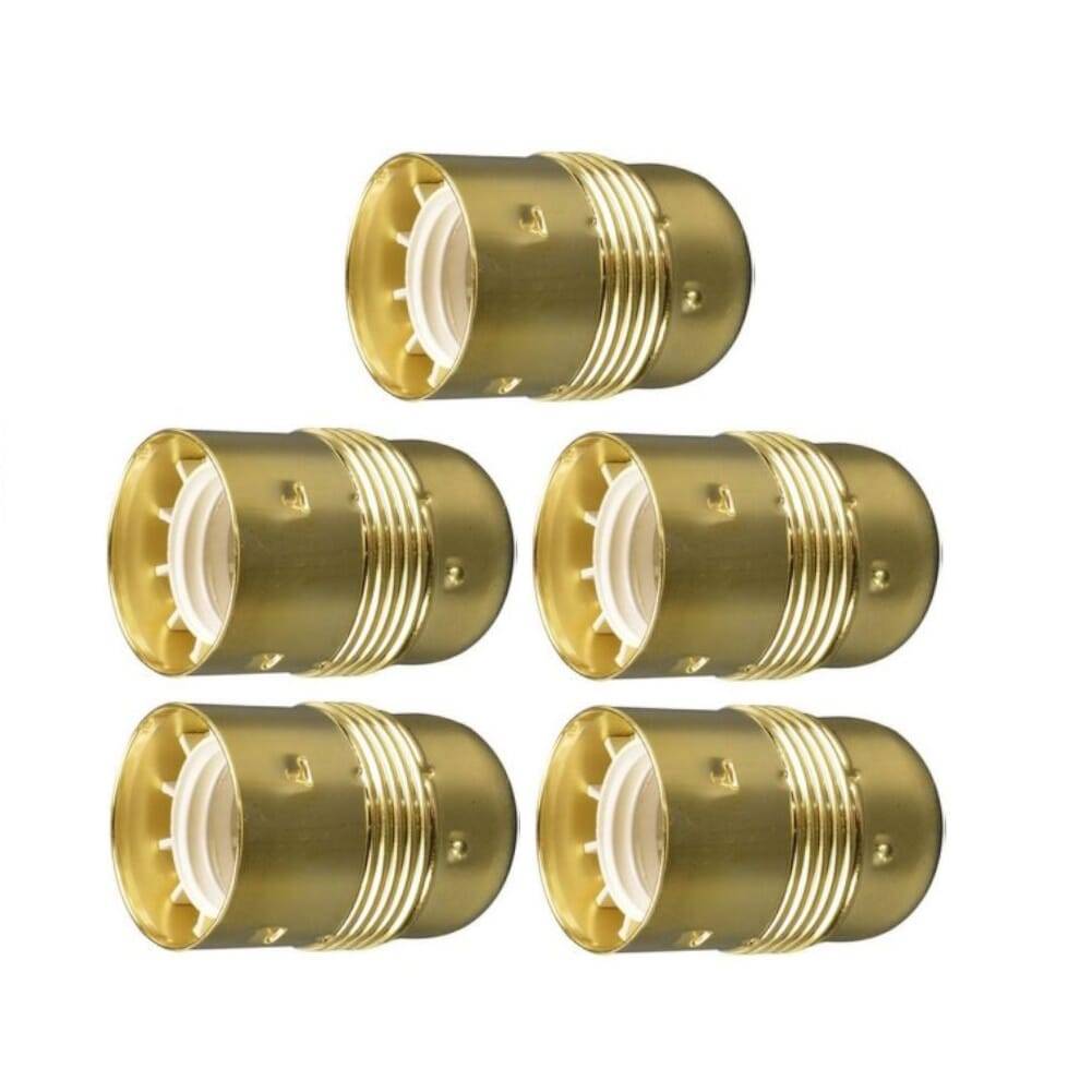Lamphouder - Glad - E27 - Messing - Per 5 stuks-1