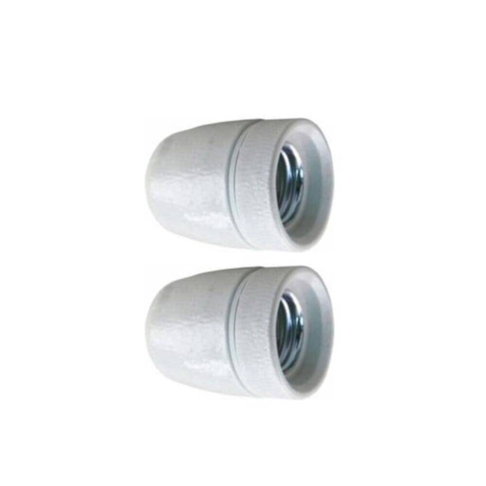 Lamphouder porselein - M10 - E27 - Wit - Per 2 stuks-1