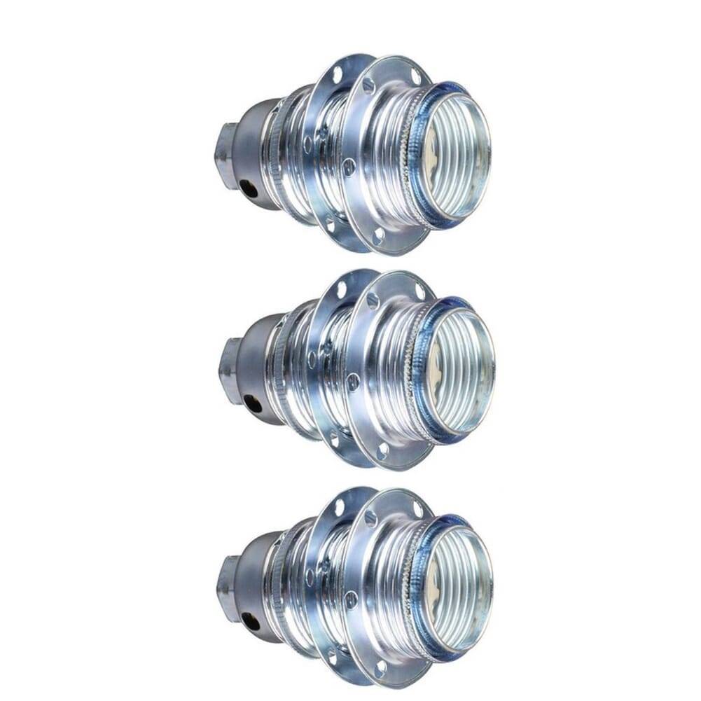 Lamphouder + 2 Ringen - E14 - Chroom - Per 3 stuks-1
