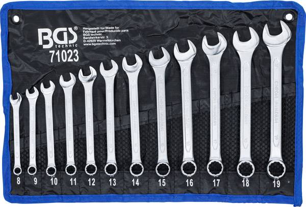 BGS Steekringsleutel set 8 - 19 mm in tetron tas
