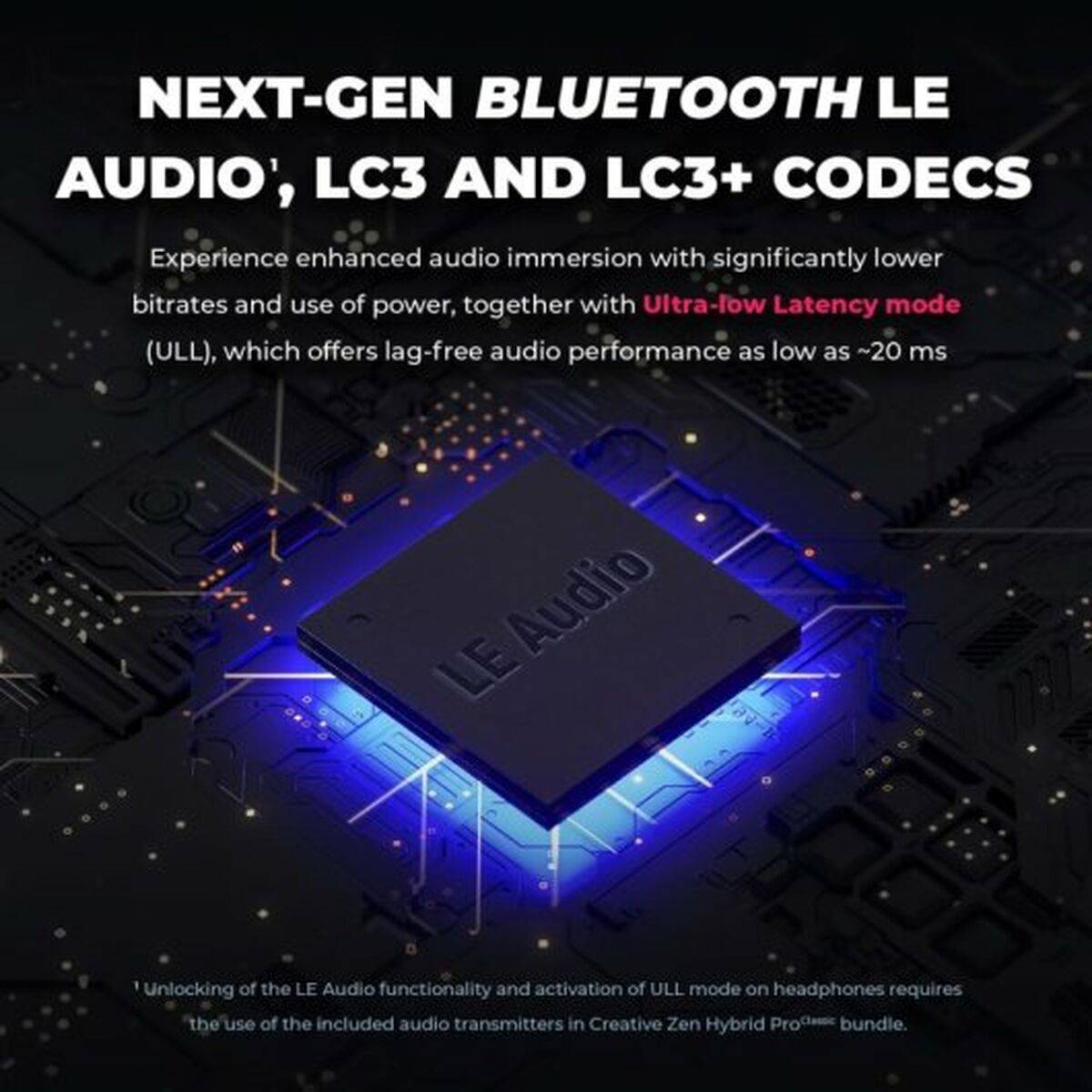 Creative Labs Bluetooth 5.3, 5 microfoons, hybride ANC, omgevingsmodus, USB-C, zwart + BT-L3 Bluetooth LE audiozender-1