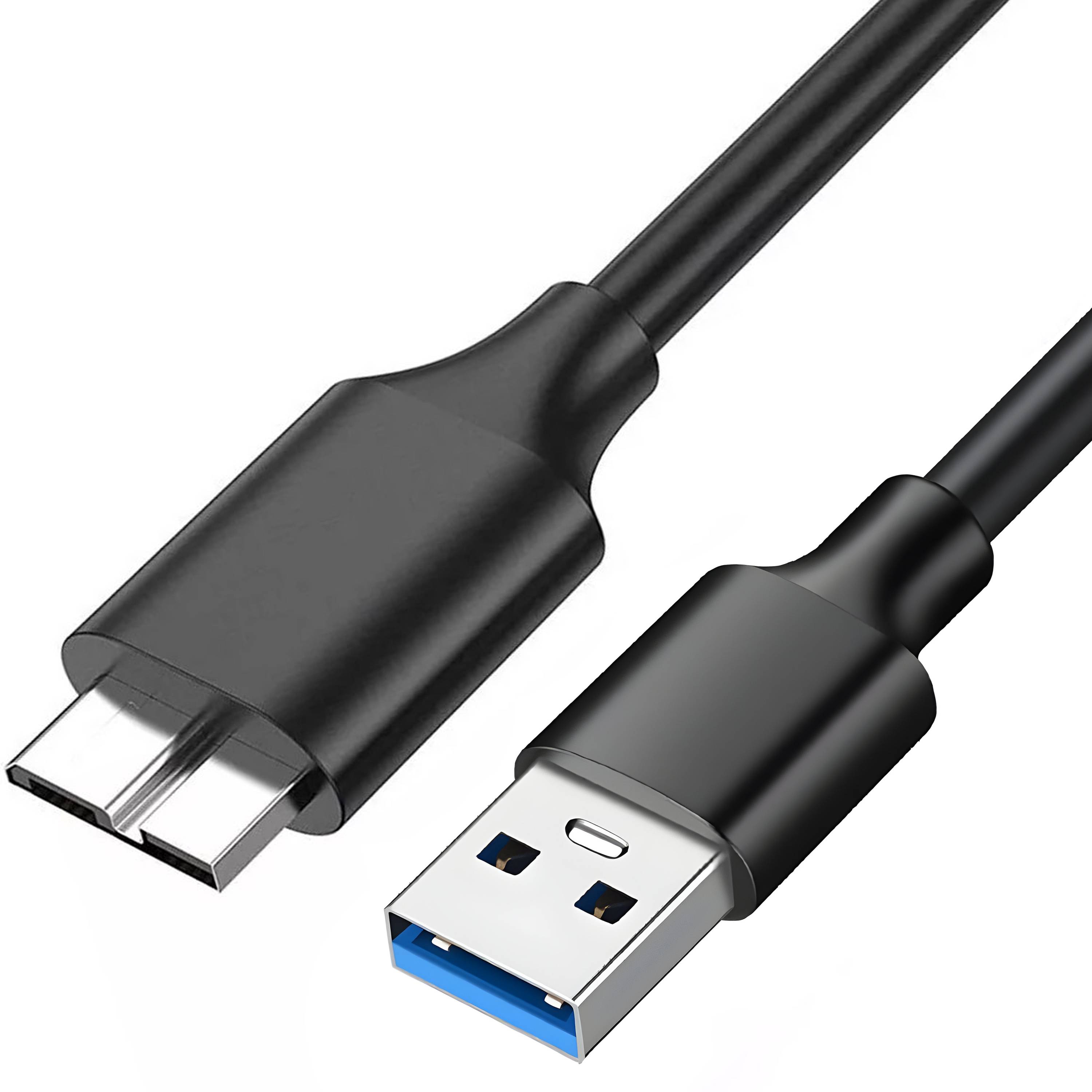 Qost - USB-A 3.0 naar Micro USB-B - 5Gbit/s - USB HDD kabel - Zwart - 1 meter - Data Transfer-0