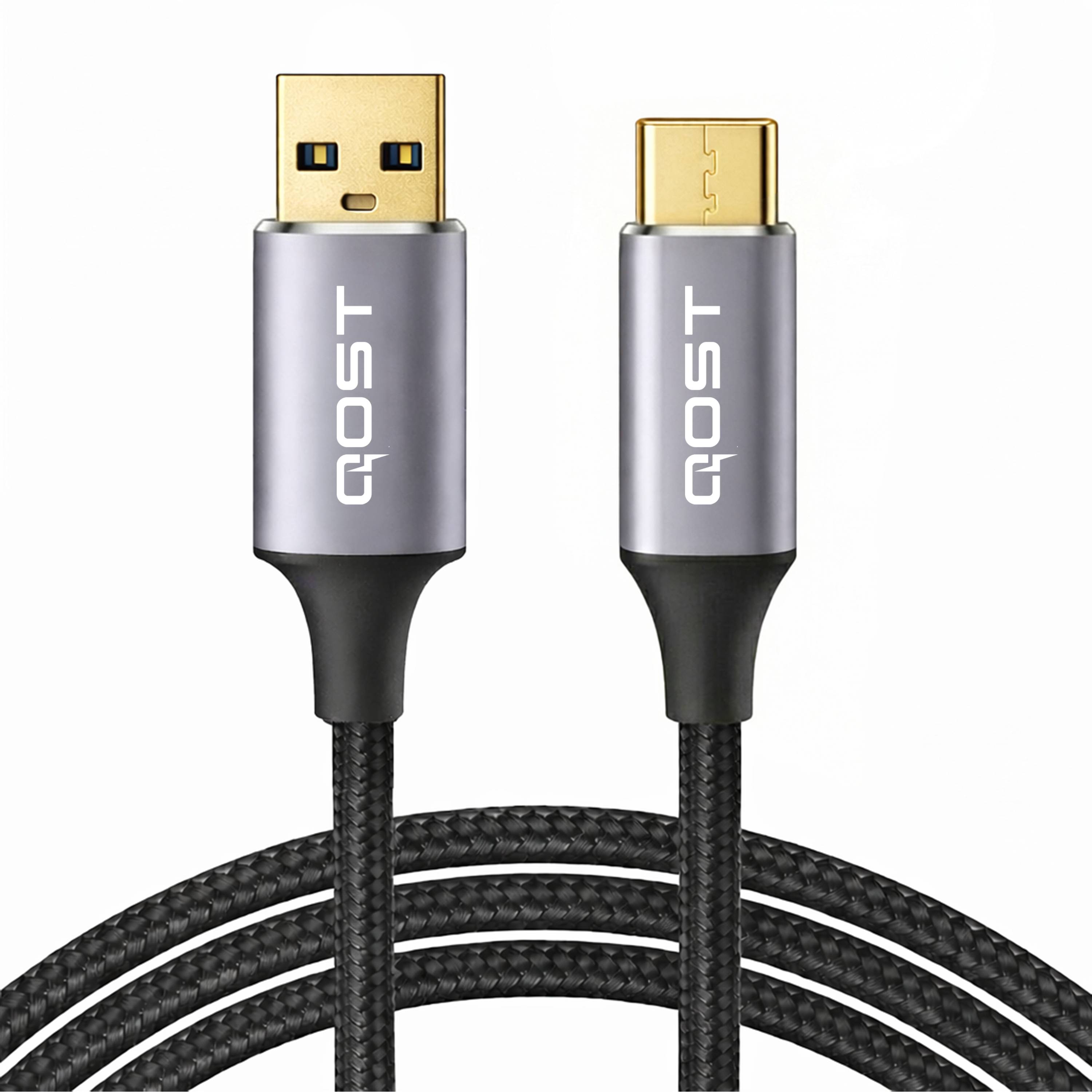 Qost - USB-A naar USB-C Kabel - 2 Meter - Zwart-0