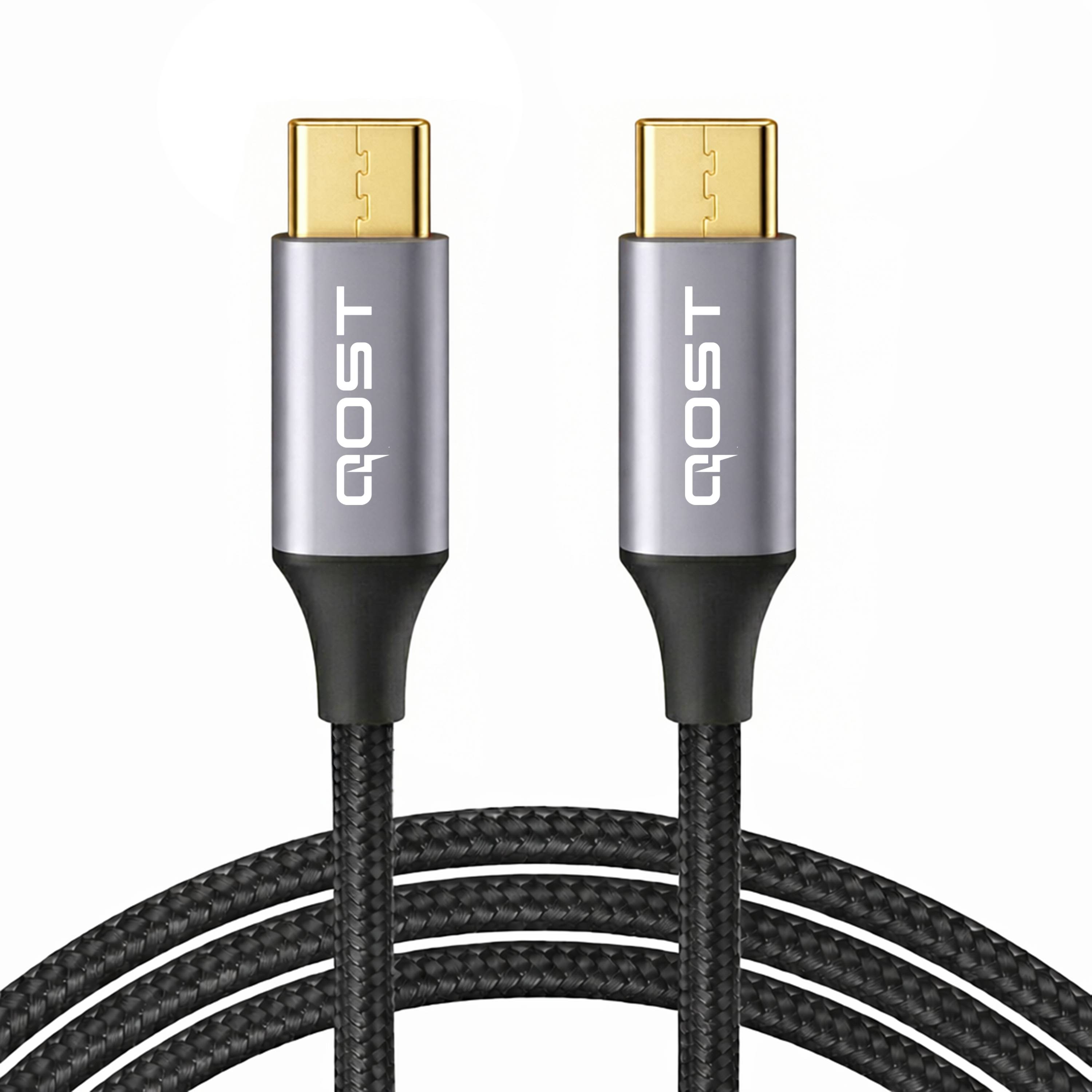 Qost USB-C naar USB-C-kabel - 2 m - USB 3.2 - 20 Gbps - 100 W - 8K 60 Hz - Spacegrey-0