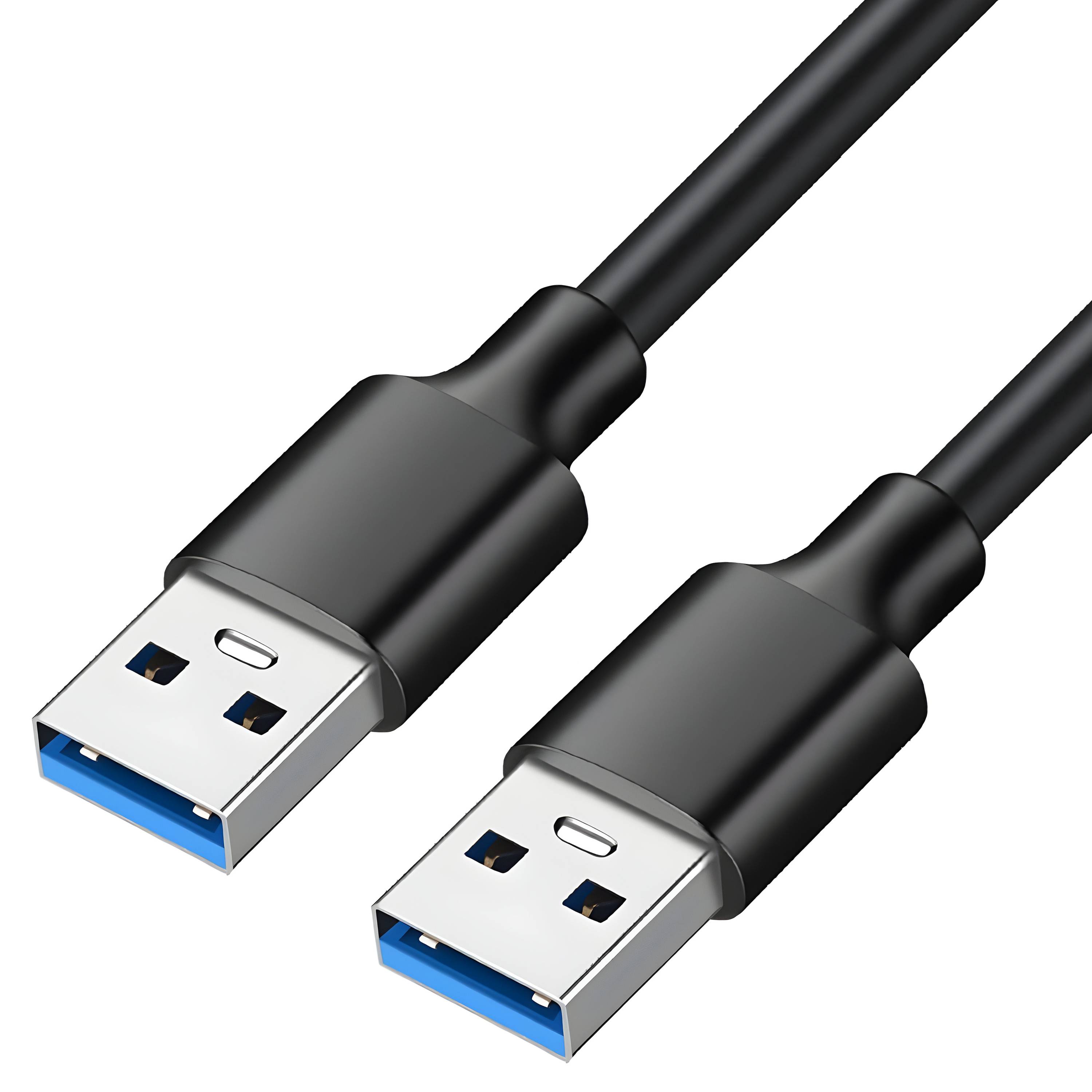 Qost USB-A 3.0-kabel - 3 m - 2x USB-A male - 5 Gbps - verguld - Zwart-0