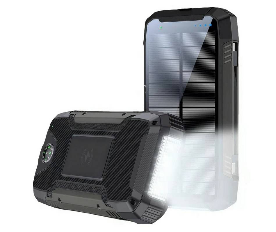 PowerNeed S20000Q mobiele oplader, universeel, zwart, Lightning, zonne-energie, USB, draadloos opladen, snelladen, gesch-1