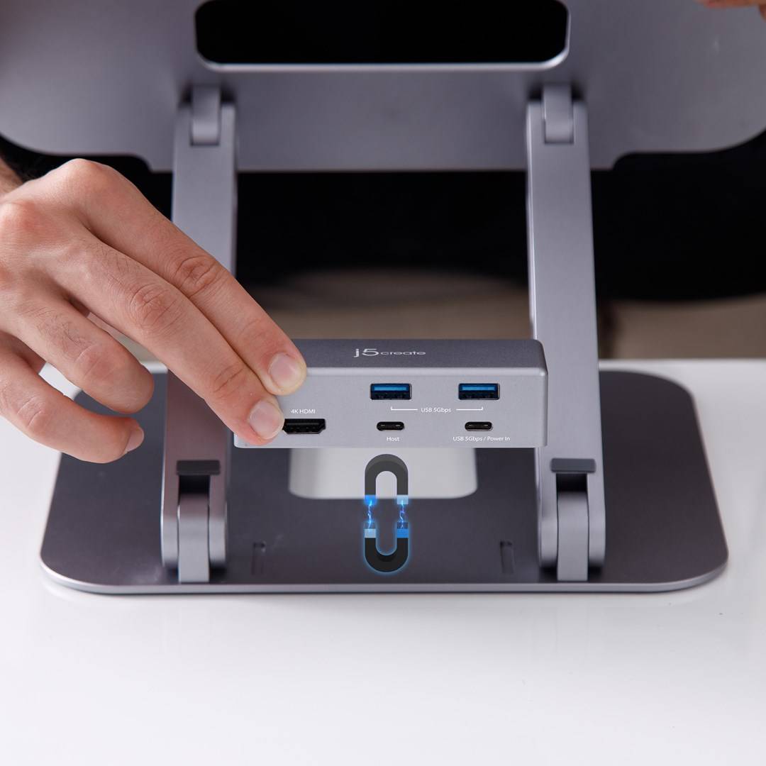 Ergonomische notebookstandaard met dockingstation Multi-Angle 4K-6