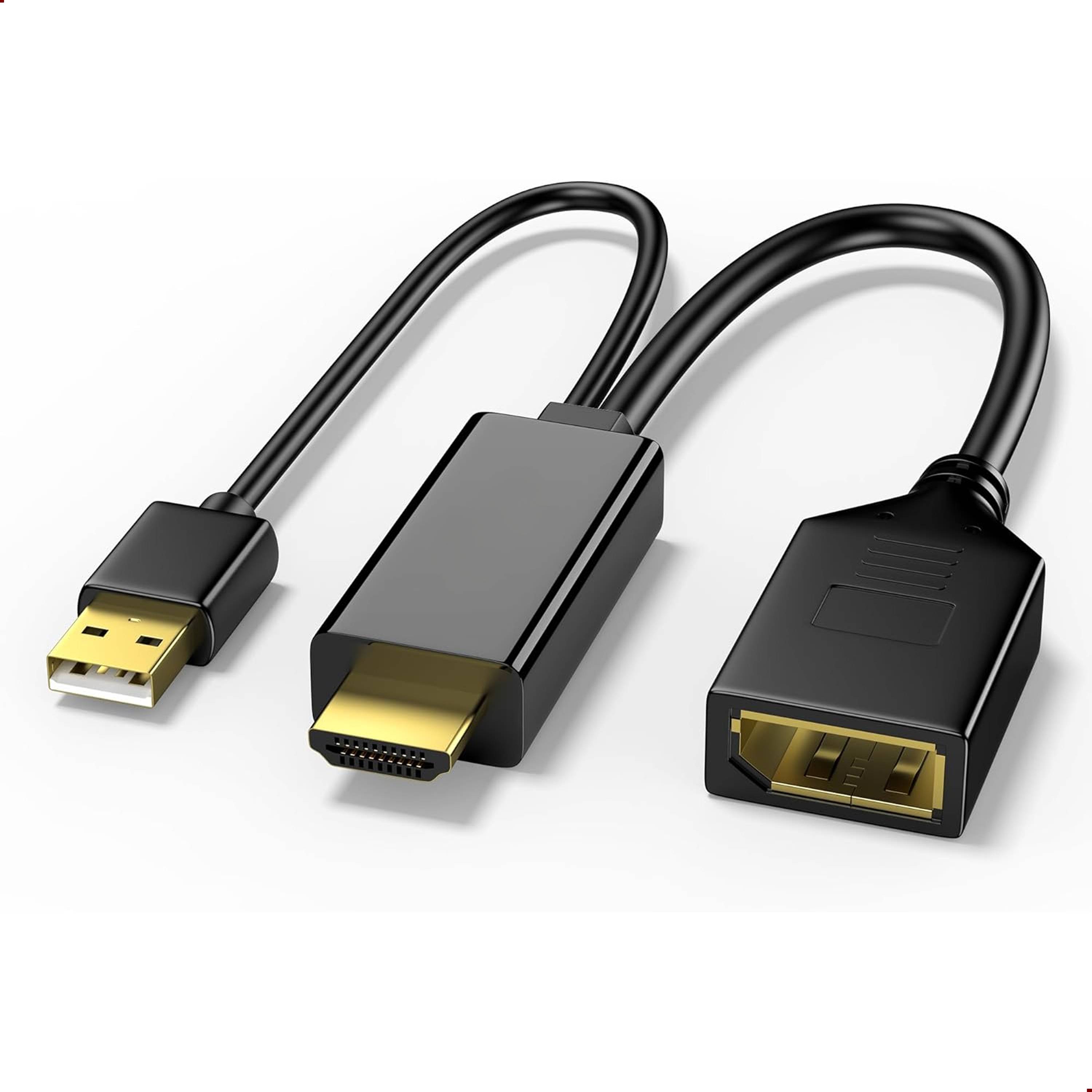 Qost actieve HDMI naar DisplayPort-adapter - USB-voeding - 4K 60 Hz - Zwart-0