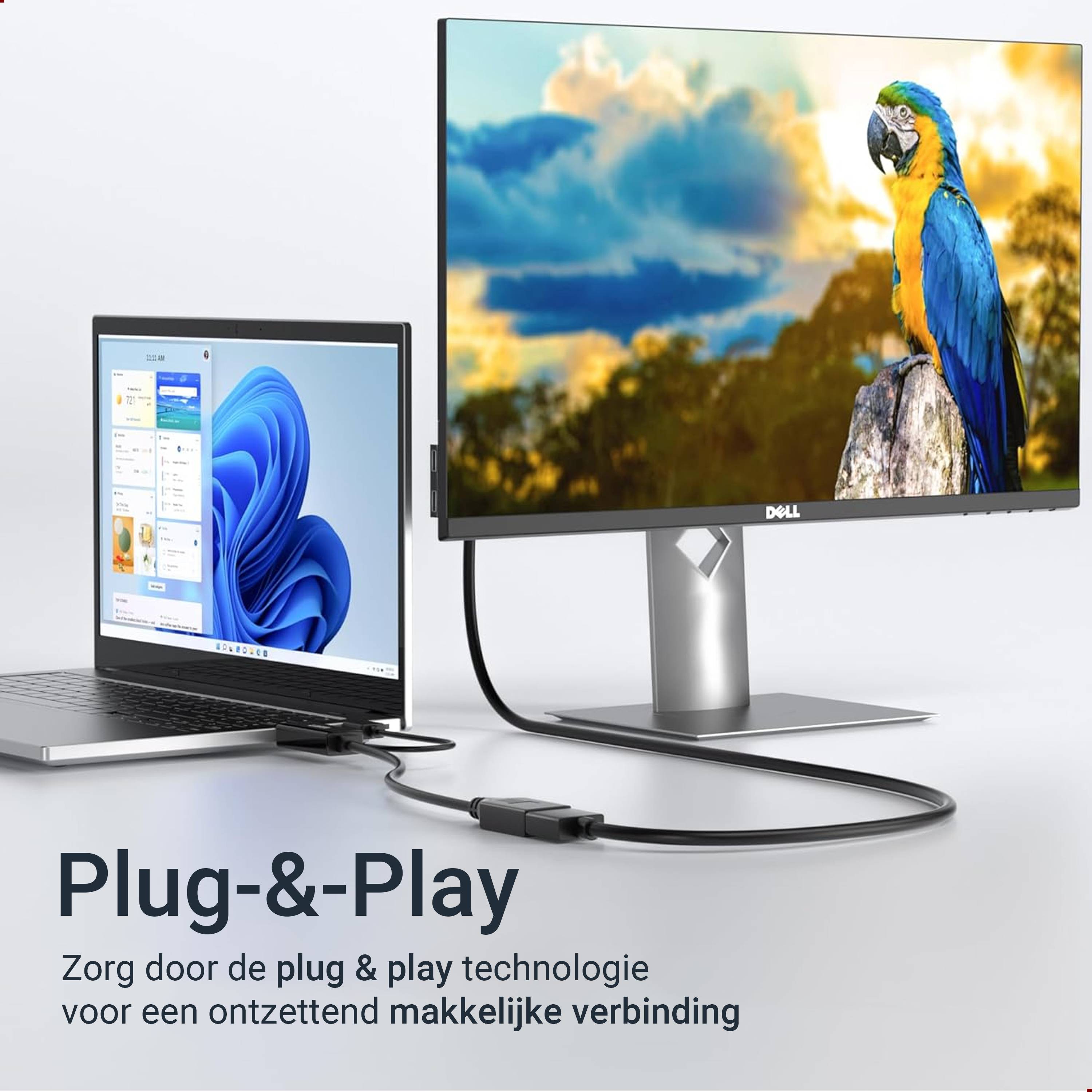 Qost actieve HDMI naar DisplayPort-adapter - USB-voeding - 4K 60 Hz - Zwart-2