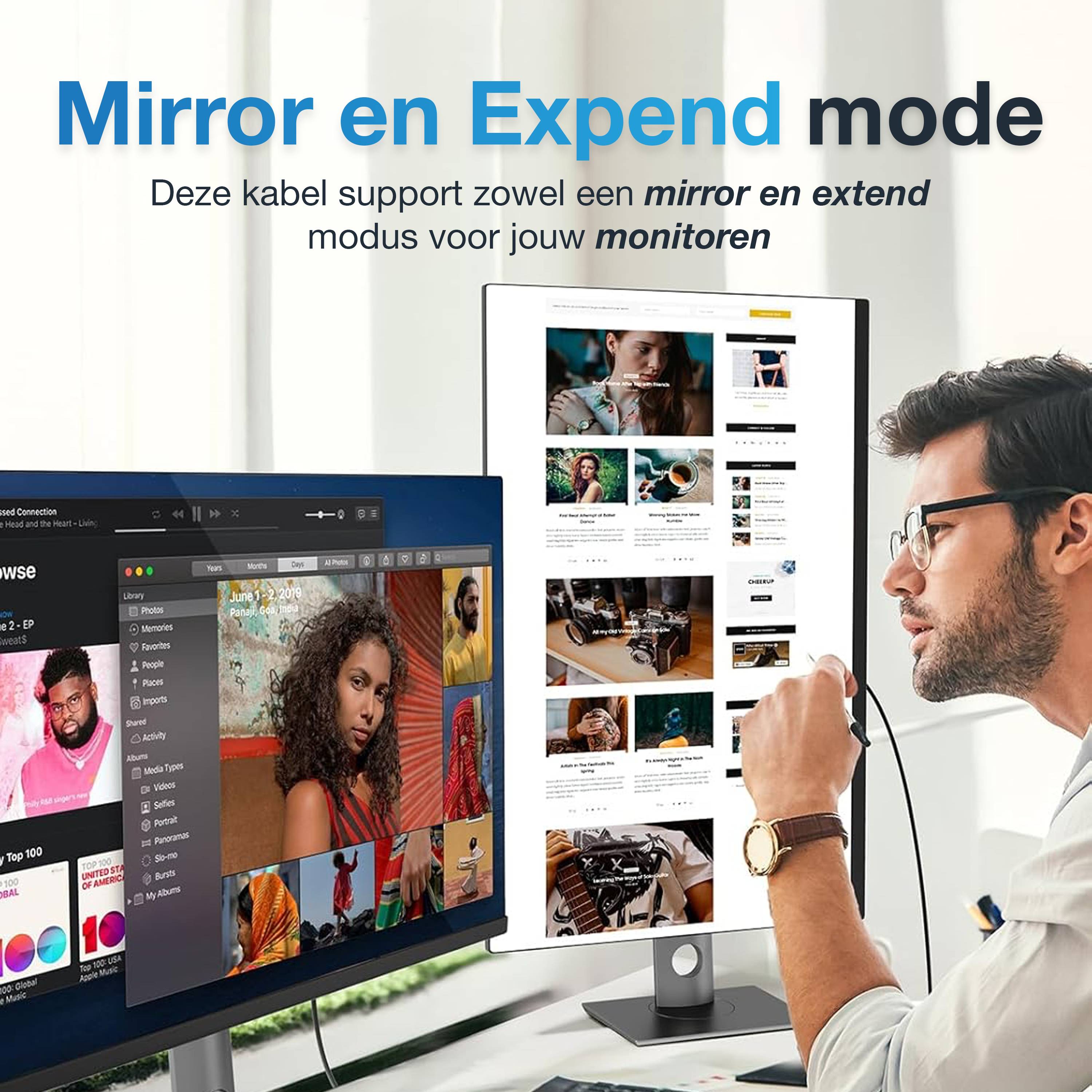 Qost - DisplayPort naar HDMI kabel - Zwart - 1.8 Meter-1