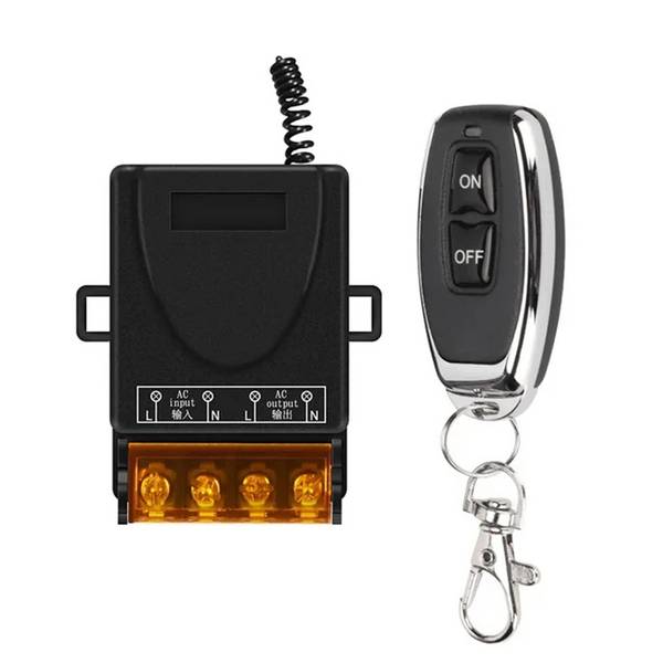 Draadloze schakelaar met afstandsbediening - Relais schakelaar 220V - 1 Kanaal - 433 MHz - Zwart