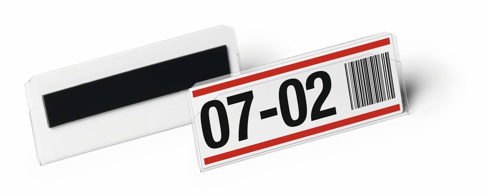 DURABLE labelzakje HARD COVER magnetisch 100x38mm 10st-4