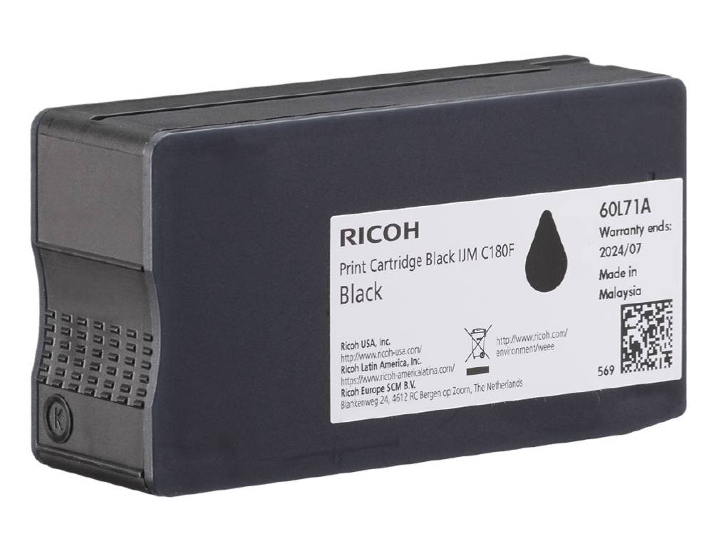 Ricoh IJM C180F zwarte cartridge, 2000 pagina's, 408517-1