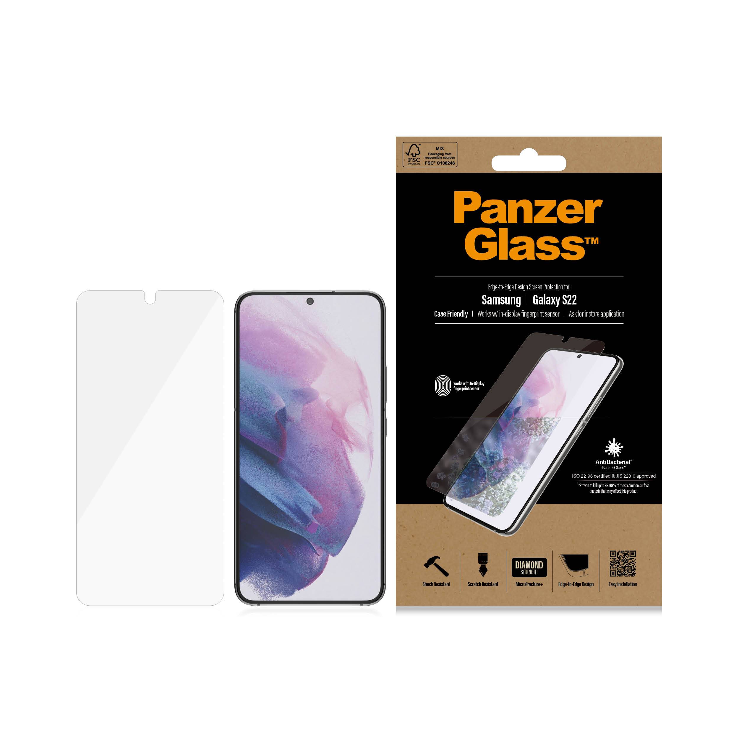 PanzerGlass Anti-Bacterial Case Friendly Screenprotector Samsung Galaxy S22 - Zwart-2