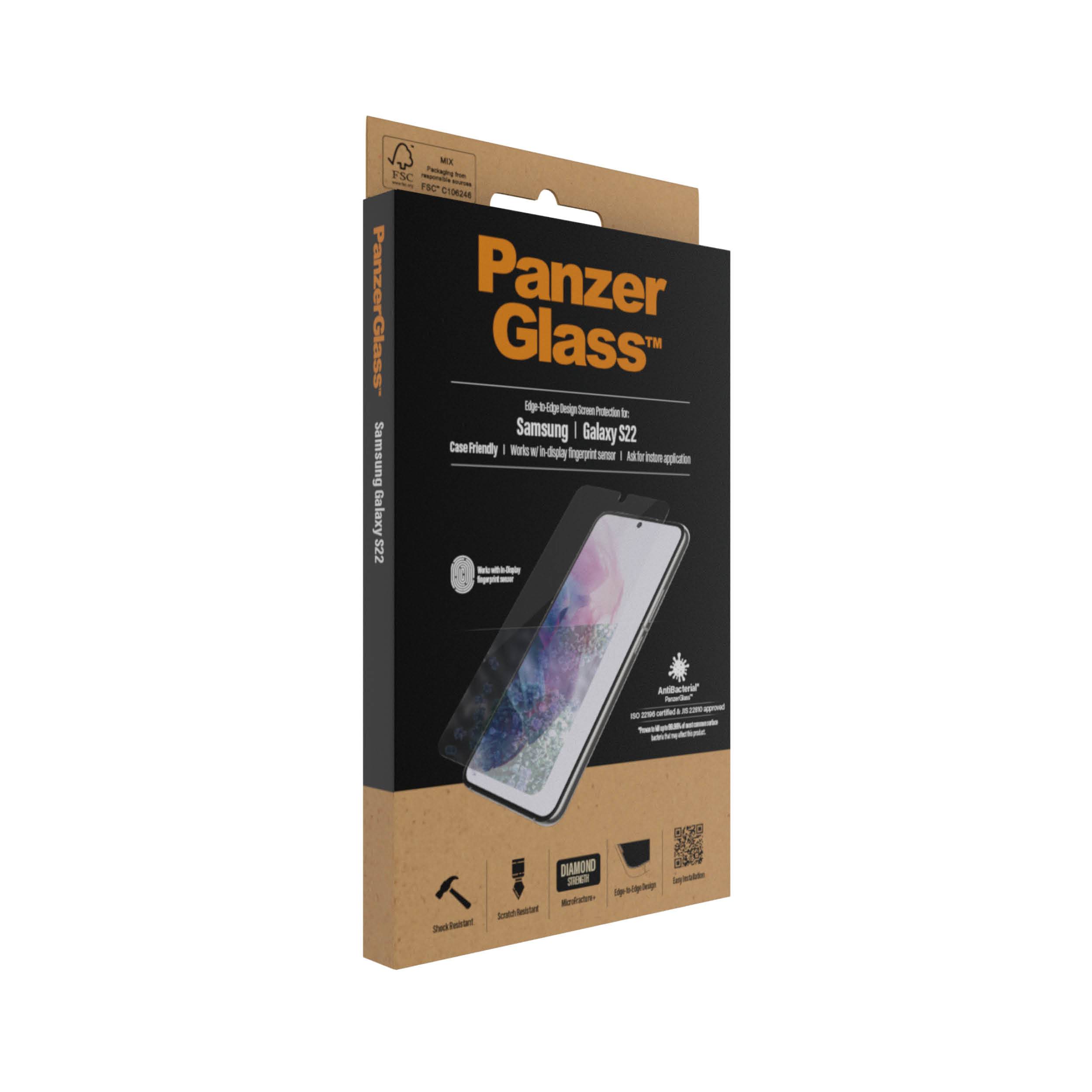 PanzerGlass Anti-Bacterial Case Friendly Screenprotector Samsung Galaxy S22 - Zwart-3