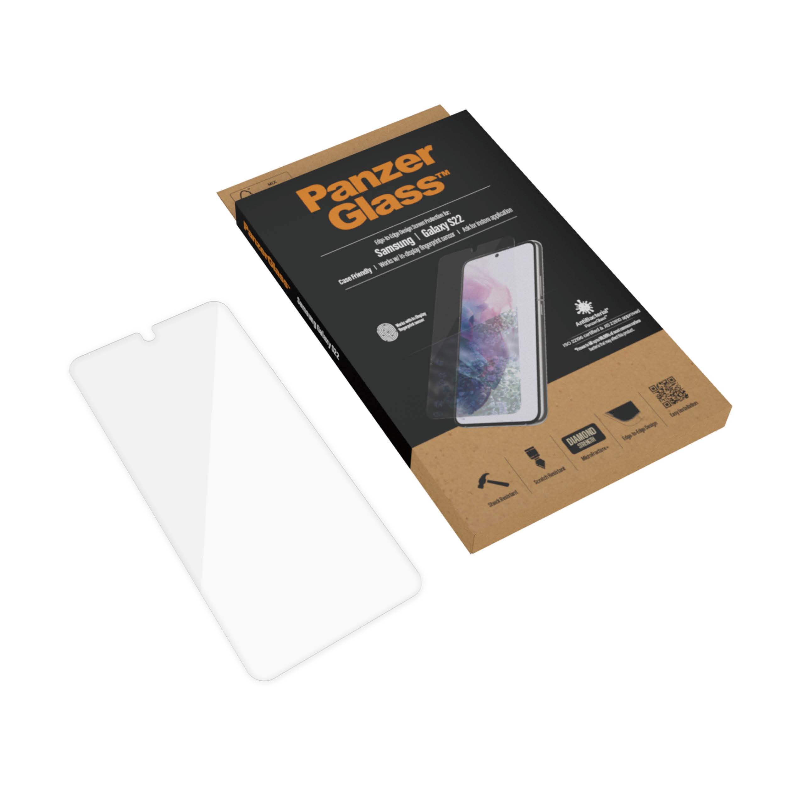 PanzerGlass Anti-Bacterial Case Friendly Screenprotector Samsung Galaxy S22 - Zwart-4