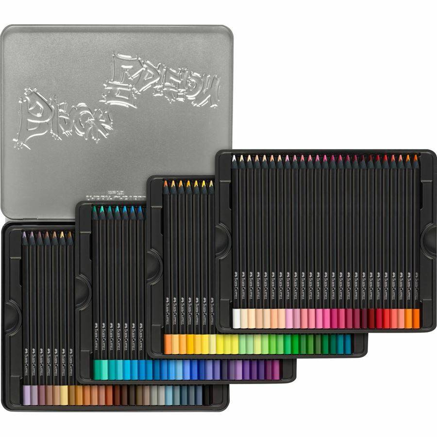 FABER-CASTELL kleurpotloden Black Edition 100 metalen set.-3