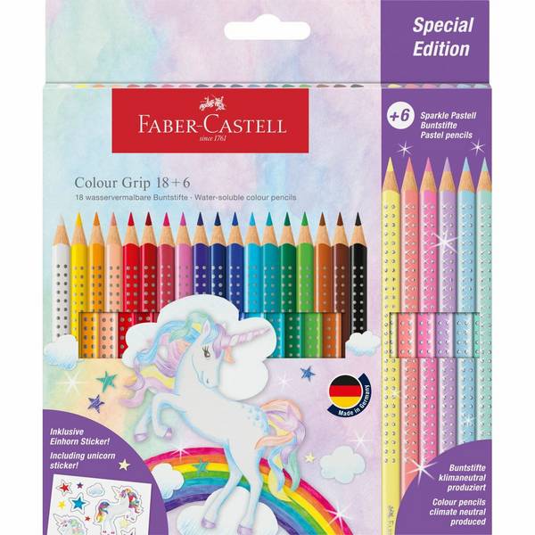FABER-CASTELL Kleurpotlood Colour Grip Eenhoorn 18+6