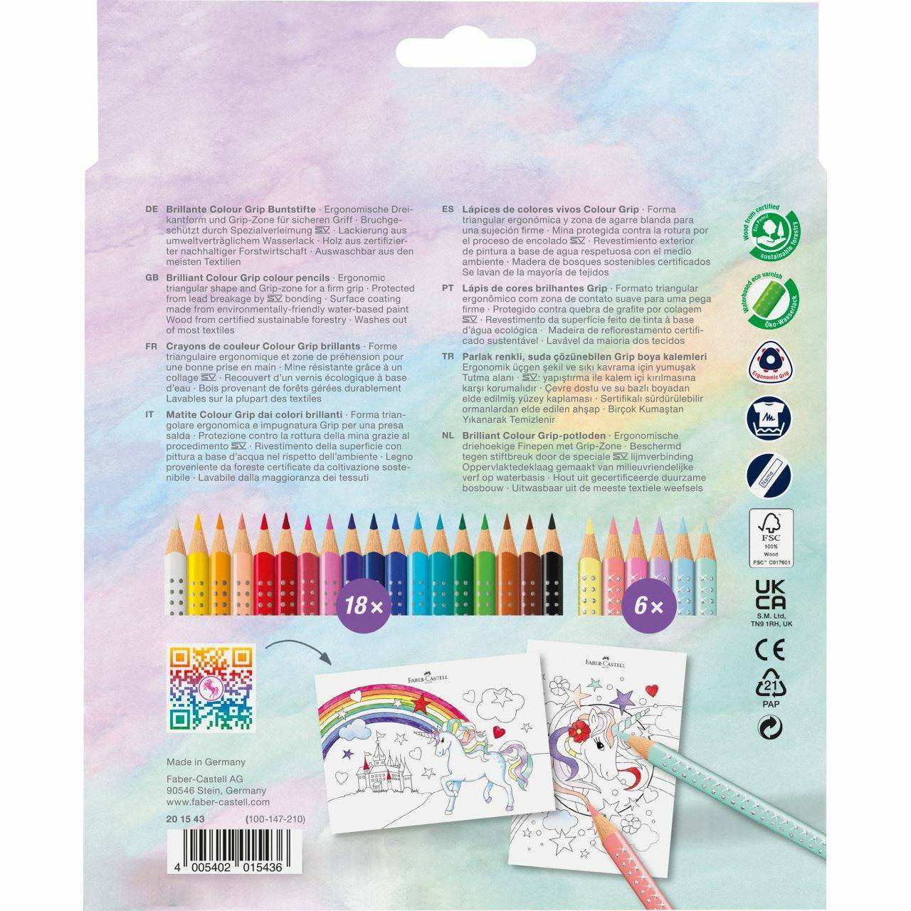 FABER-CASTELL Kleurpotlood Colour Grip Eenhoorn 18+6-1
