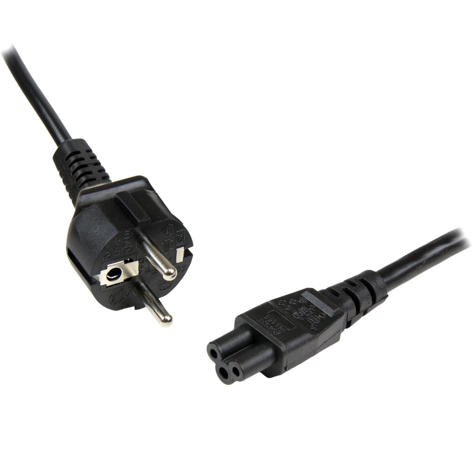 StarTech.com 1 m standaard laptopvoedingskabel - Schuko CEE7 naar IEC320 C5 Shamrock / Mickey Mouse-voedingskabel-0