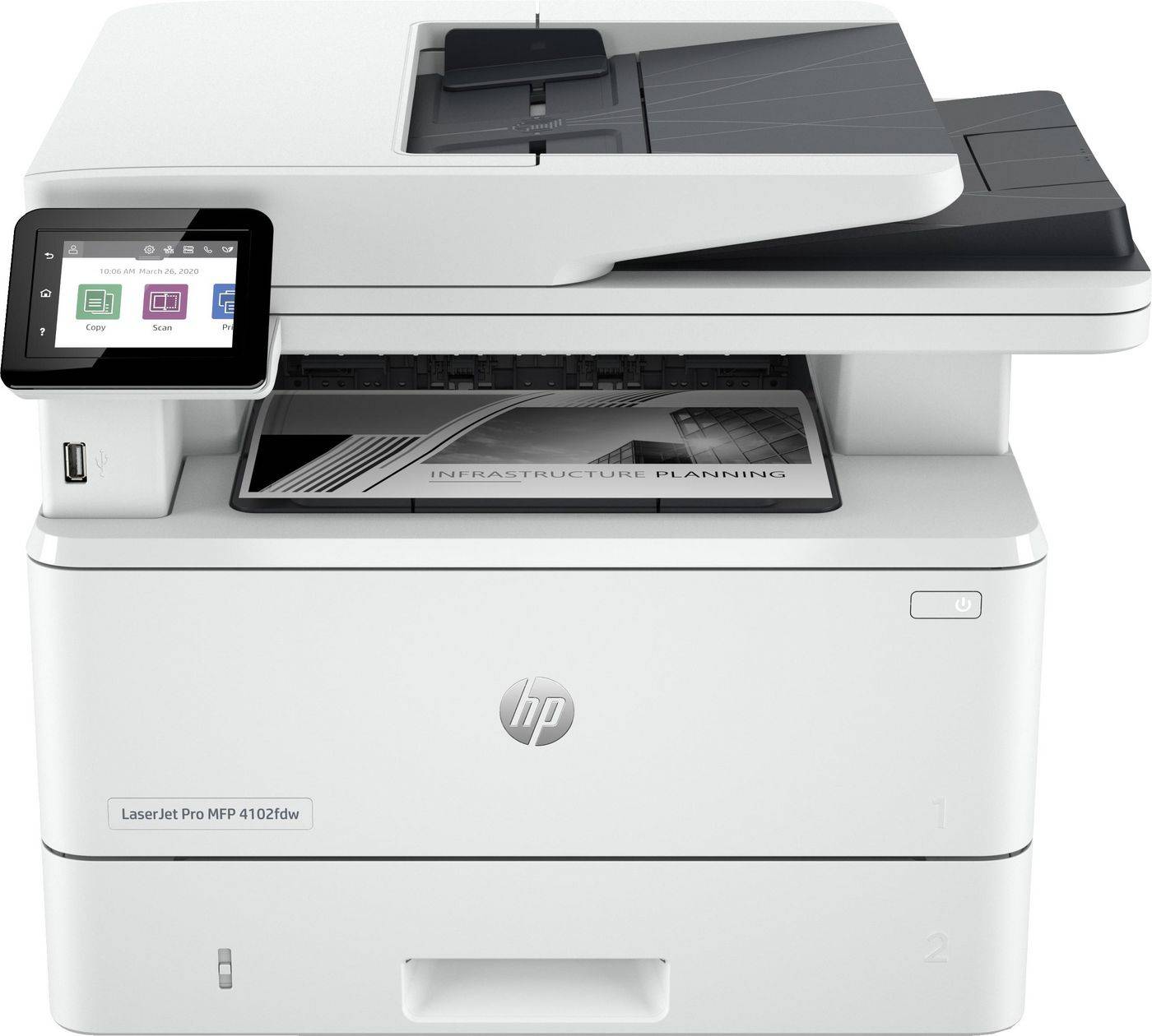 HP Laserjet Pro Mfp 4102Dw printer, zwart-wit, printer voor kleine middelgrote gebruikers, printen, kopiëren, scannen, d-0