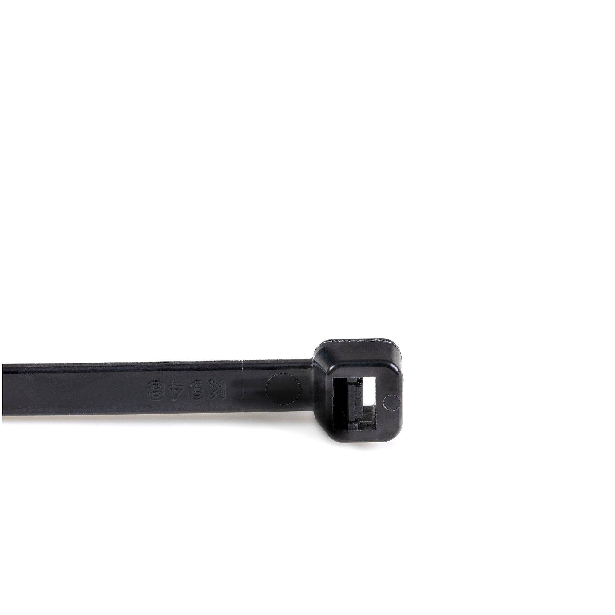 StarTech.com 20 cm Zwarte Kabelbinders - 4mm Breed, 55mm Bundeldiameter, 22kg Treksterkte - Zelfsluitende Snelbinders ui-3