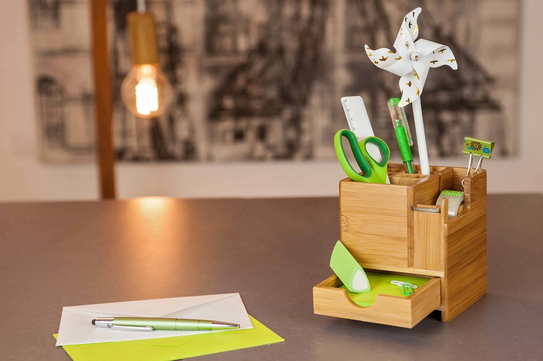 WEDO Bamboe Tafelorganizer incl. dispenser-1
