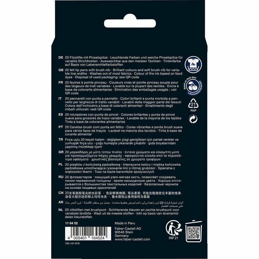 Faber-Castell 116452 viltstiften, diverse kleuren, 20 stuks-2