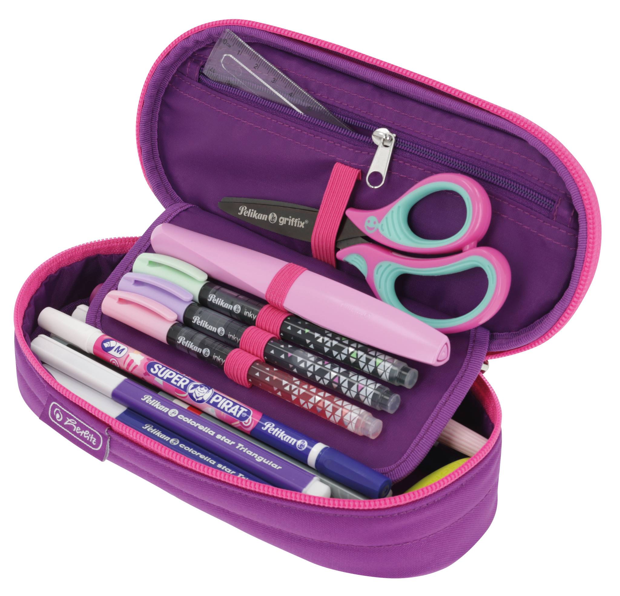 Herlitz Faulenzer Etui Dip Dye Roze/Paars-1