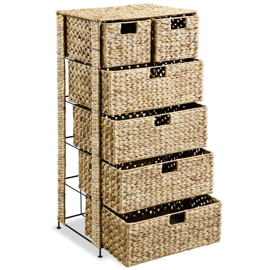 vidaXL - Opbergset - met - 6 - manden - 47x37x100 - cm - waterhyacint-1