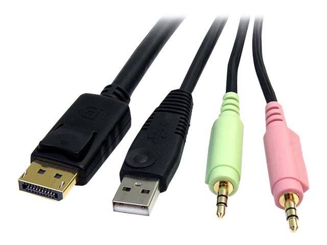 StarTech.com 1,80m 4-in-1 USB DisplayPort® KVM-switch Kabel met Audio en Microfoon - Cable for KVM-schakelaar, Randappar-1