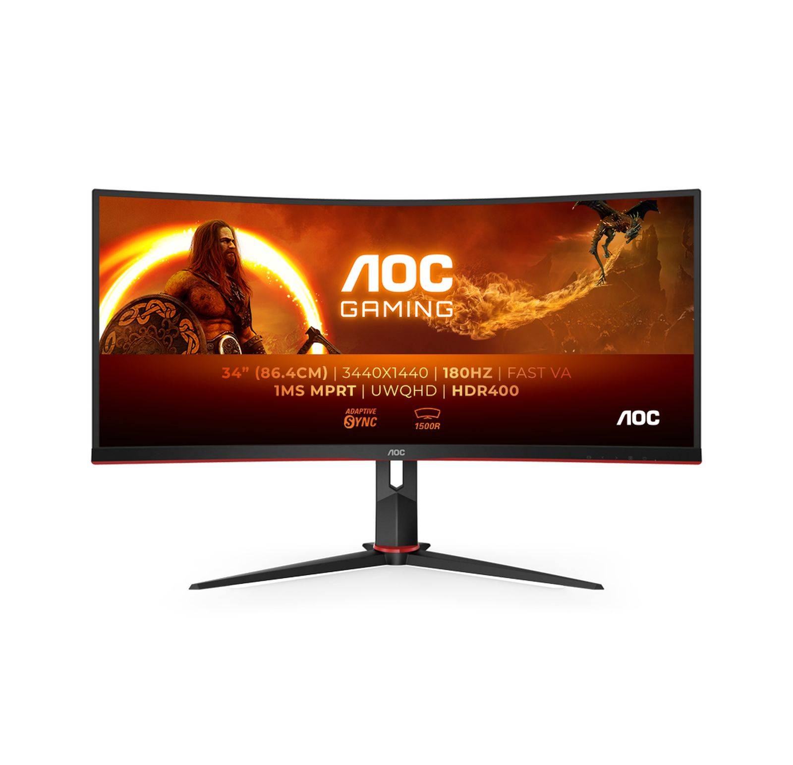 AOC Gaming CU34G2XP/BK 34" LCD Monitor Zwart/Rood-0