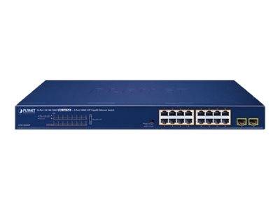 Planet 16-poorten 10/100/1000T 802.3at PoE + 2-poorten 1000X SFP Gigabit Ethernet-switch-1