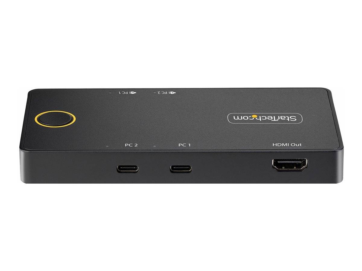 StarTech.com 2-Port USB-C KVM Switch, Single 4K 60Hz HDMI Monitor, Dual-100W Power Delivery Pass-through Poorten, Bus Po-4